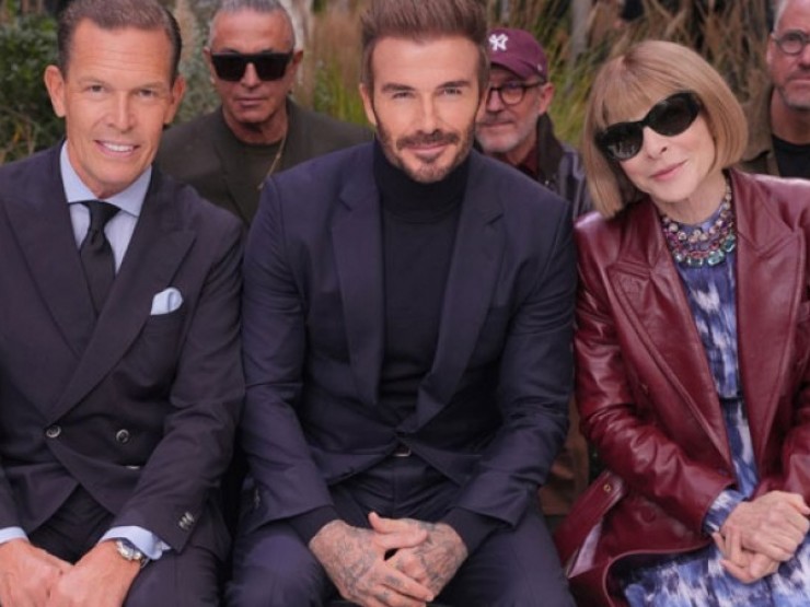 Quý ông David Beckham nổi bật ở show Boss cùng Anna Wintour